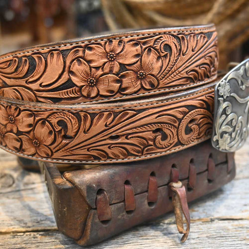 El Trebol 36" Fully Tooled Leather Belt MEN - Accessories - Belts & Suspenders El Trebol Custom Leather