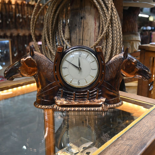 1940's Horse Head Copper Finish Clock Collectibles Teskey's