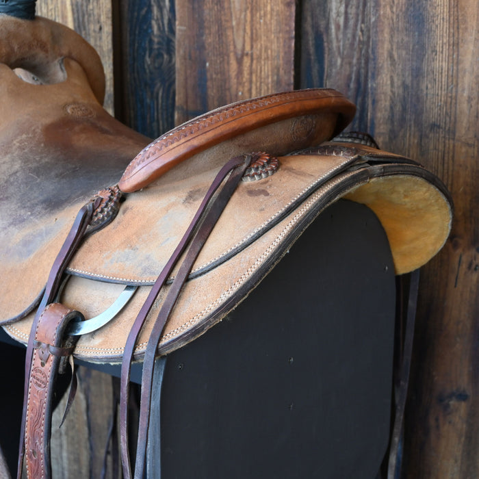 16" USED TESKEY'S PRO CUTTER RANCH CUTTER SADDLE