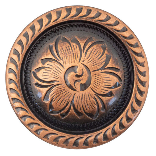 Copper Floral Rope Edge Engraved Concho Tack - Conchos & Hardware MISC Chicago Screw  