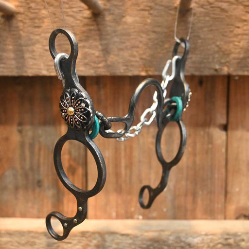 Paul Petska Ported Chain Bit - O-Shank Black Daisy Tack - Bits Paul Petska