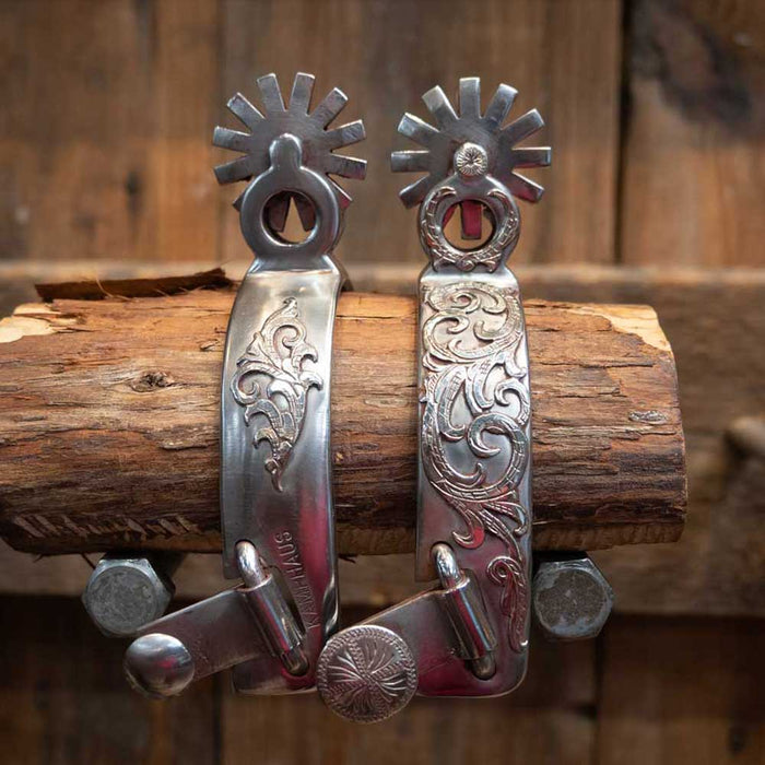 KAMPHAUS Silver Mounted Chihuahua 12pt Spurs