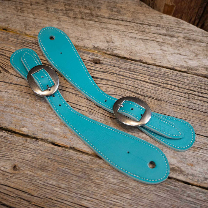 Ross Bullinger Turquoise Chap Leather Spur Straps