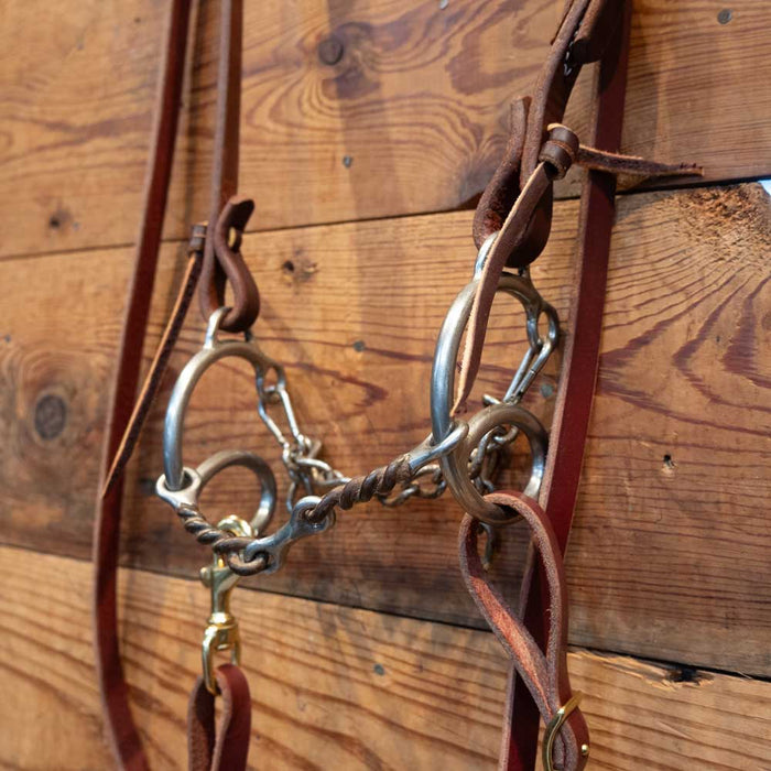 Reinsman Sweet 6 - 3 Pc. Twisted Wire Snaffle Bridle Rig Tack - Rigs Reinsman