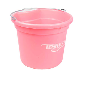Teskey's 20 Quart Flat Back Bucket Barn Supplies - Buckets & Hangers MISC Pink  