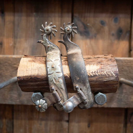 Kerry Kelley Silver Mounted Hurricane Spurs Tack - Spurs Kerry Kelley