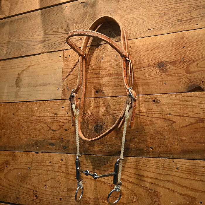 CHS Headstall w/Todd Gag Square Dogbone Tack - Training Cow Horse Supply