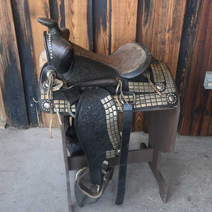 Vintage Western Saddle with lots of Silver Accents - Western Decor _CA821 Collectibles Teskey's