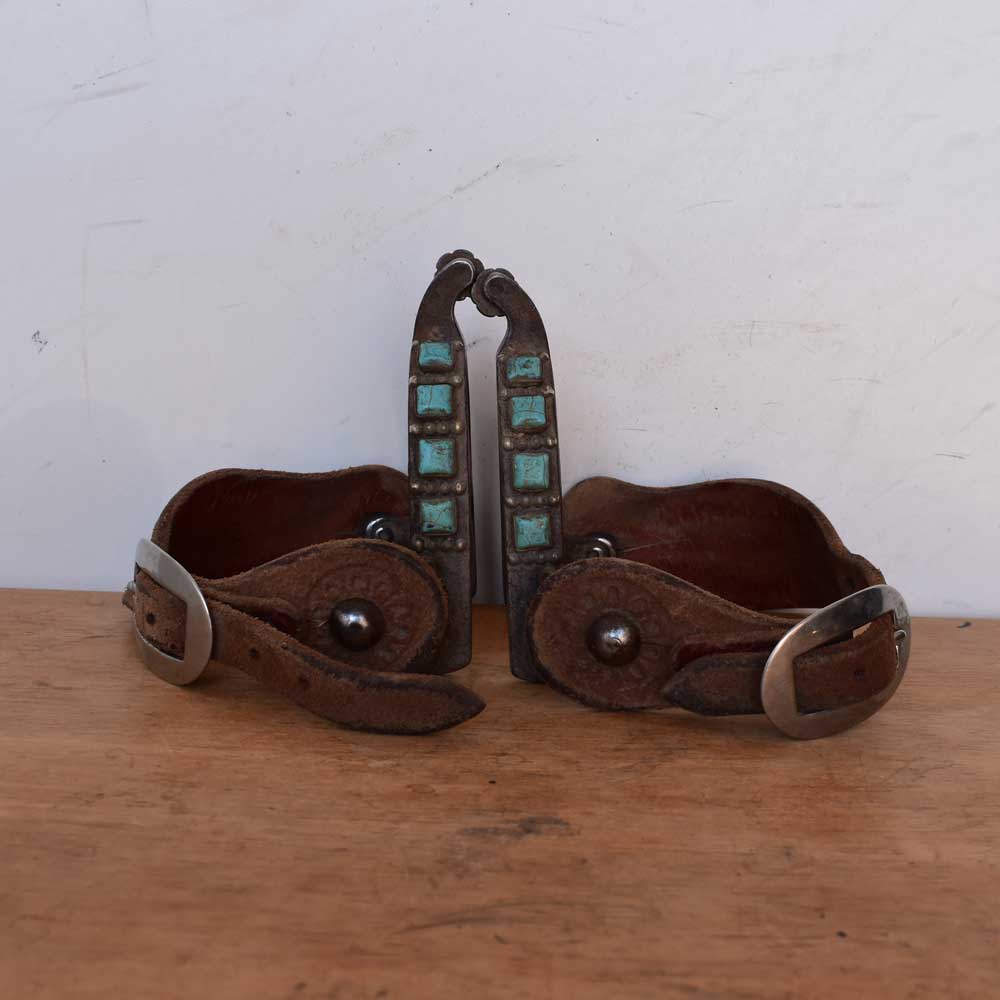 Used Women's Turquoise Rhinestone Spurs With Spur Straps Sale Barn Teskey's