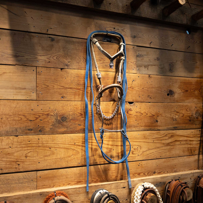 Neoprene Hackamore w/Blue nylon spit reins Sale Barn MISC