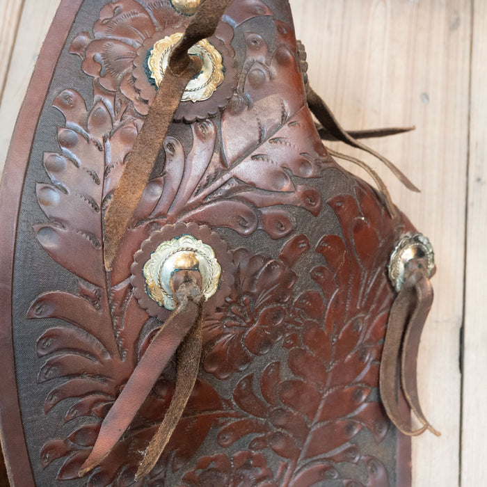 Vintage Tooled Tapaderos with Conchos