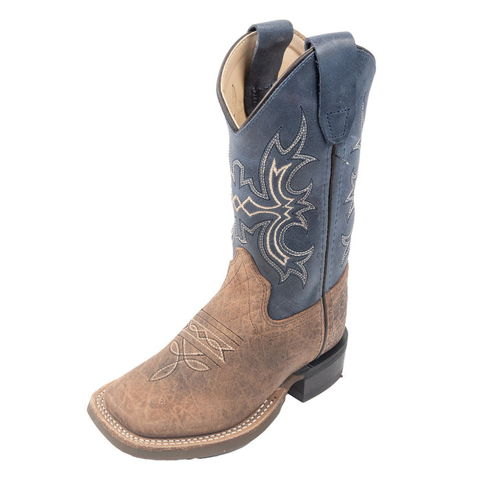 Old West Youth Brown Bull Leather Boot