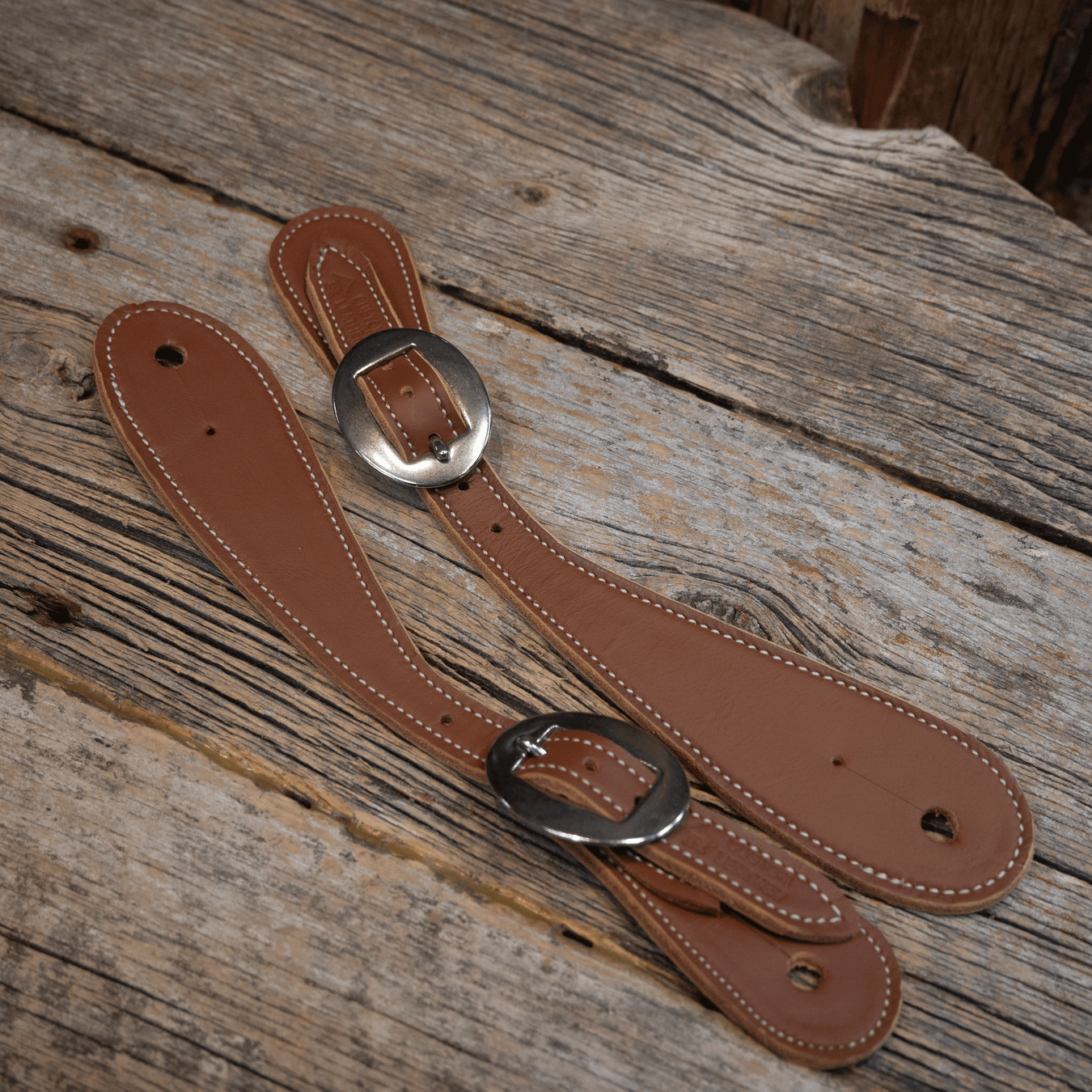 Handmade Ross Bullinger Chap Leather Spur Straps Tack - Spur Straps Ross Bullinger