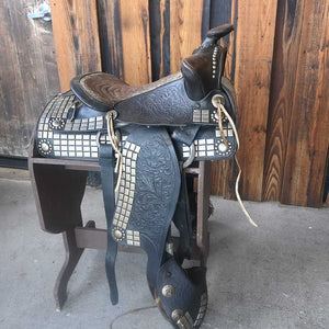 Vintage Western Saddle with lots of Silver Accents - Western Decor _CA821 Collectibles Teskey's