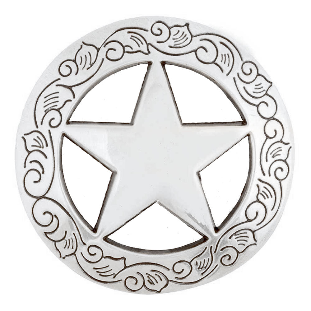 Engraved Ranger Star Concho Tack - Conchos & Hardware - Conchos MISC   