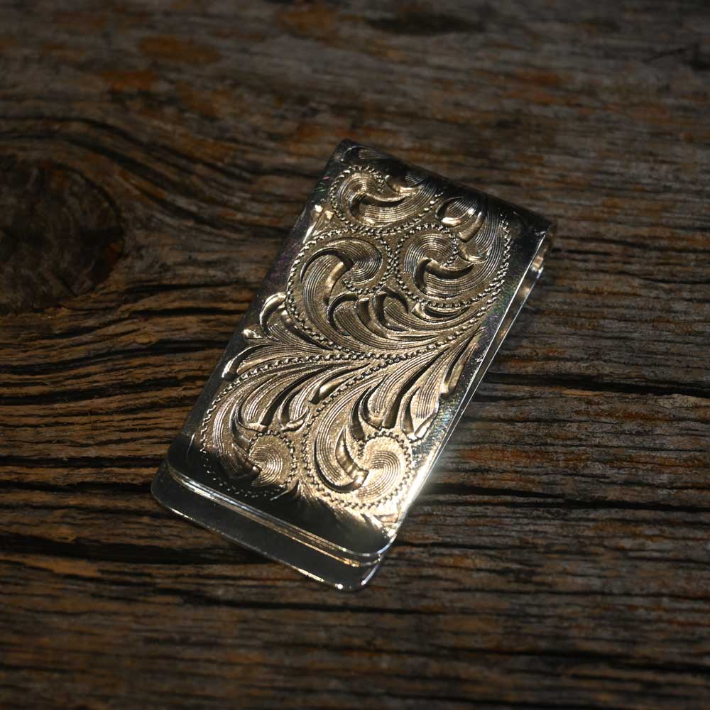 Handmade Silver Engraved Money Clip _CA1149 Collectibles TESKEY'S