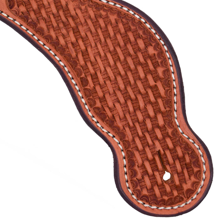 Teskey's Basketweave Spur Straps w/White Stitching Tack - Spur Straps Teskey's
