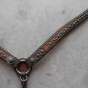 Used Luan Turquoise Tooled Breast Collar Sale Barn Teskeys   