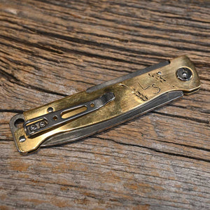 Luke Spraberry Brass engraved Knife AAHT114 Knives Luke Spraberry