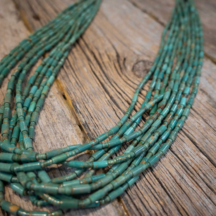 Vintage Green Graduated Turquoise Necklace
