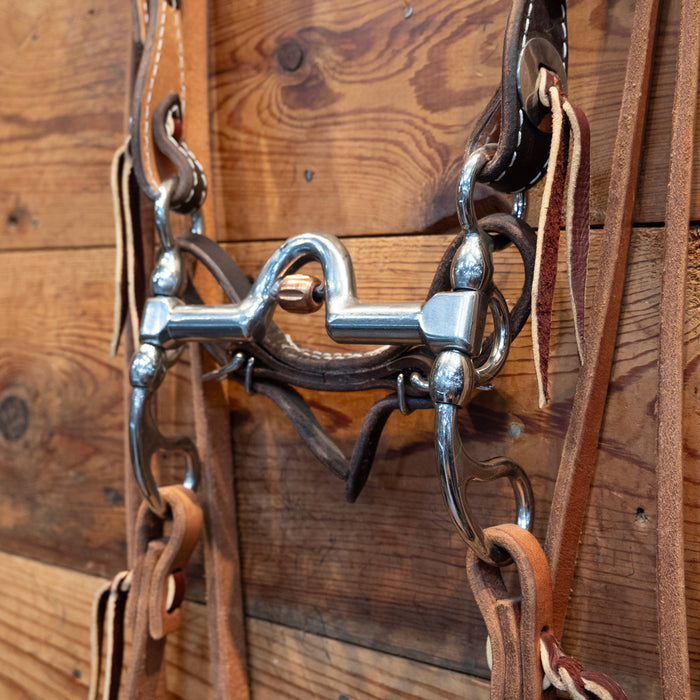 CHS Solid Port Bridle Rig w/Roller Tack - Training Cow Horse Supply