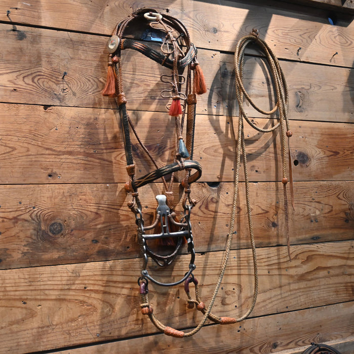 Prison Made Vintage Horse Hair & Kissingbird Spade Bit Bridle Rig Collectibles Prison Made