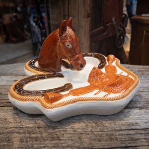 Vintage Porcelan Horse Head Ashtray or Jewelry Tray