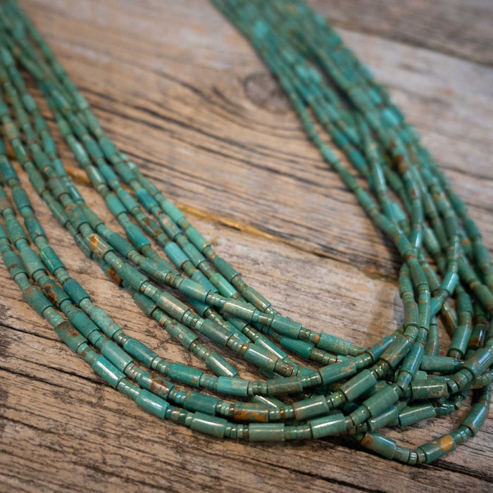 Vintage Green Graduated Turquoise Necklace