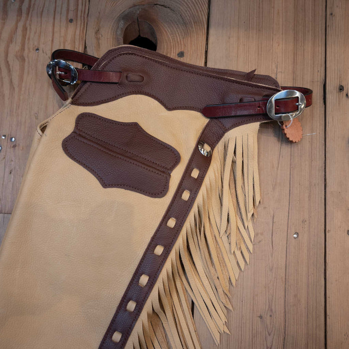 Medium Youth Shotgun Chaps w/Chocolate Brown Accents