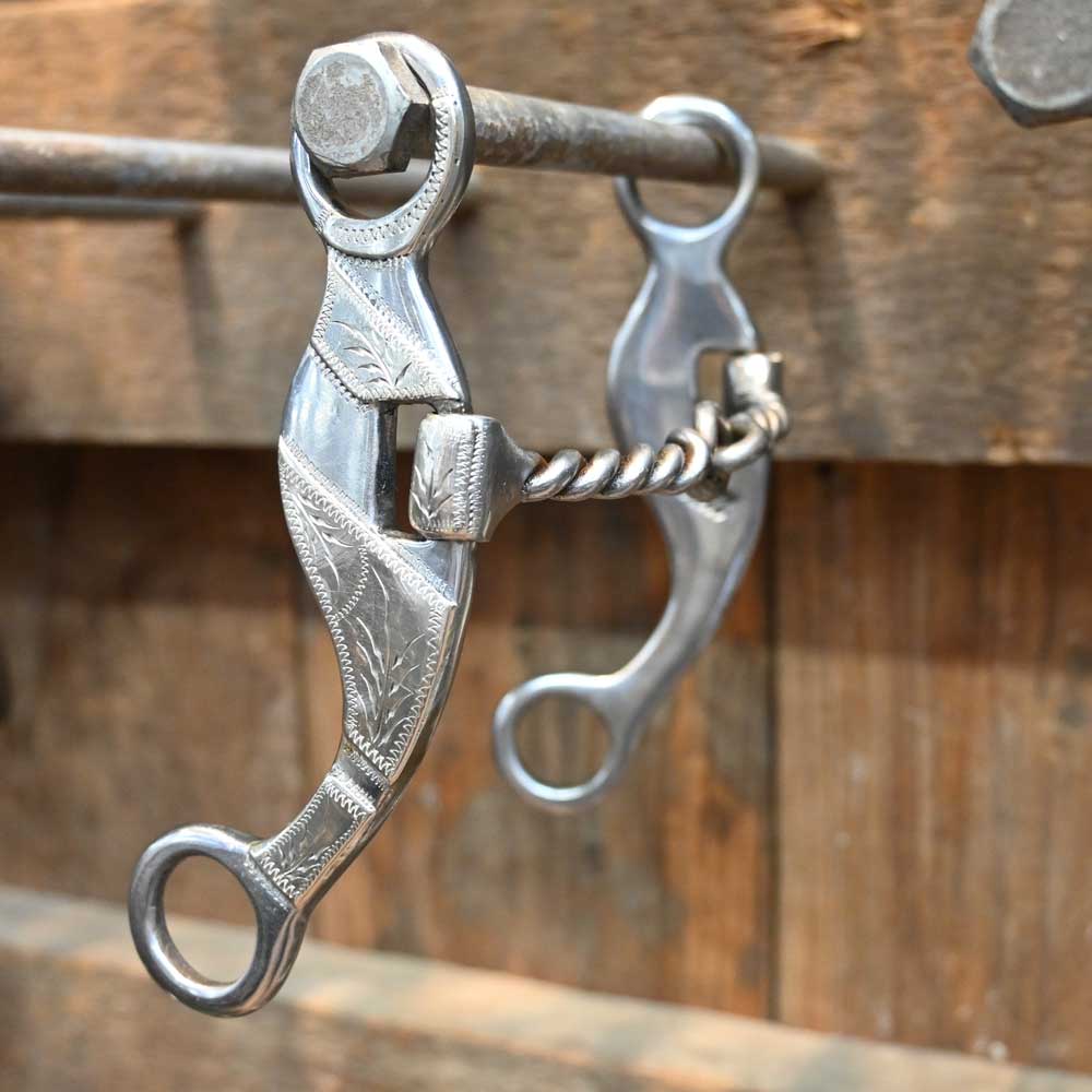 Cutrell - Silver Mounted Twisted Shanked Snaffle Bit TI1058