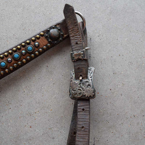 Used Luan Turquoise Tooled Breast Collar Sale Barn Teskeys   