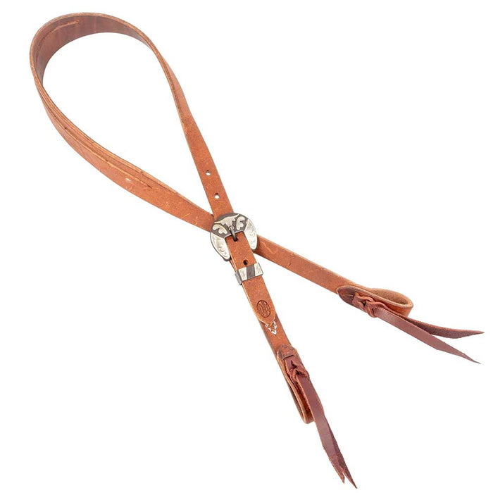 Teskey's Roughout Split Ear Headstall w/Longhorn Buckle Tack - Headstalls Teskey's Heavy Oil