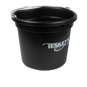 Teskey's 20 Quart Flat Back Bucket Barn - Buckets & Hangers Teskey's Black  