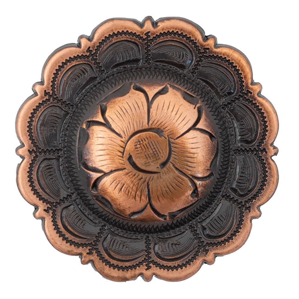 Copper Flower Scalloped Edge Concho Tack - Conchos & Hardware - Conchos Teskey's 1" Chicago Screw 