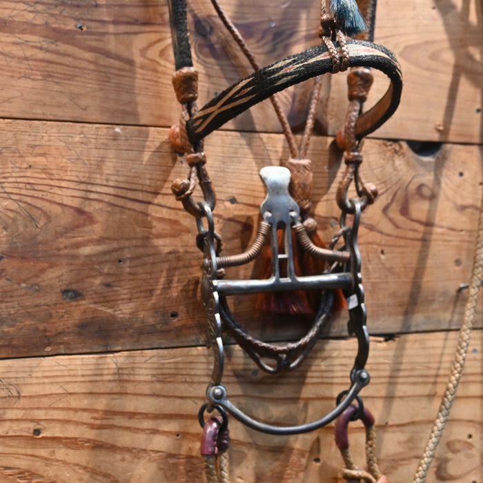 Prison Made Vintage Horse Hair & Kissingbird Spade Bit Bridle Rig Collectibles Prison Made