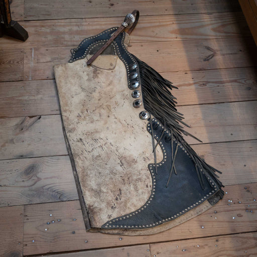 Dan Wheelock Leather Anchor Heart Stepthrough Chaps Tack - Chaps & Chinks Dan Wheelock