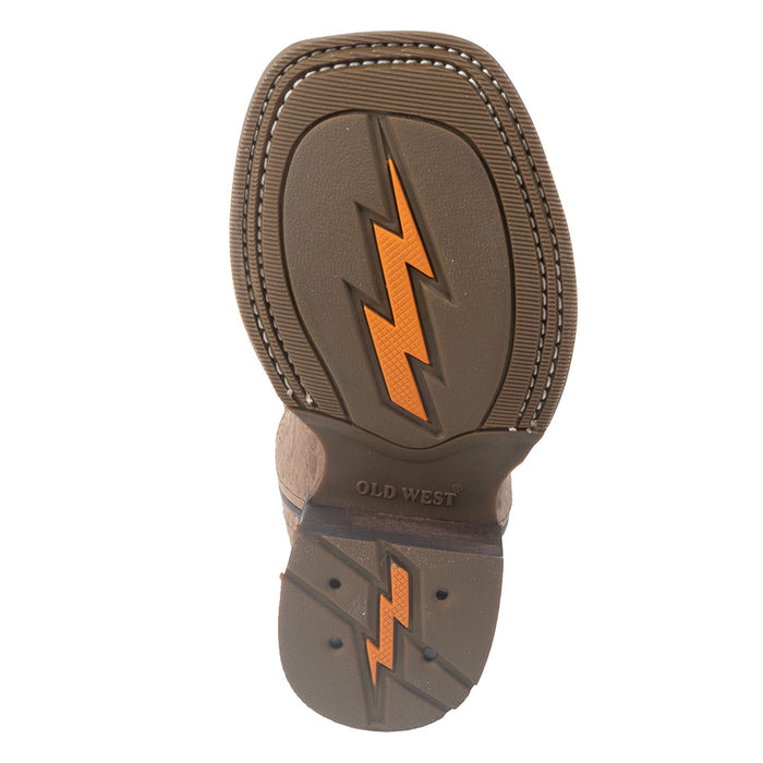 Old West Youth Brown Bull Leather Boot