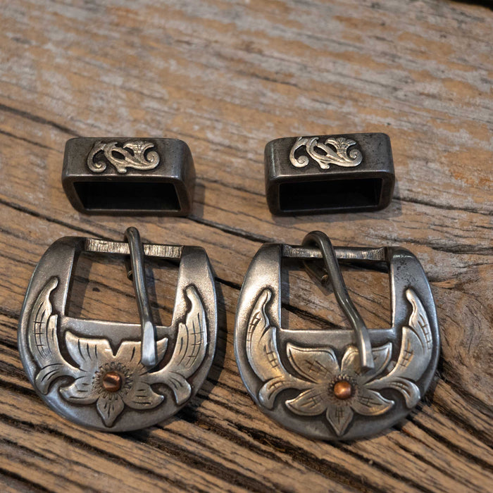 Kerry Kelley 3/4" Headstall/SpurStrap Buckle Set Tack - Conchos & Hardware Kerry Kelley