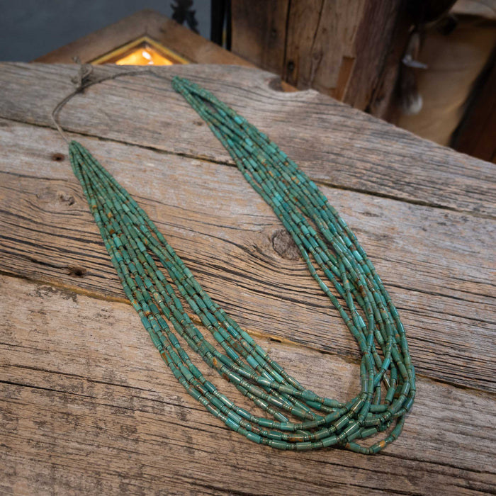 Vintage Green Graduated Turquoise Necklace