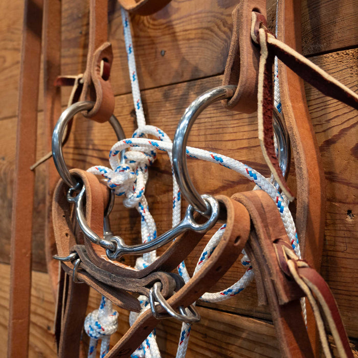 CHS O-Ring Snaffle Bridle Rig w/German Martingale Tack - Training Cow Horse Supply