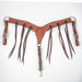 Teskey's 3" Dark Oil Roughout Buckstitch Breast Collar With Strings Tack - Breast Collars Teskey's   