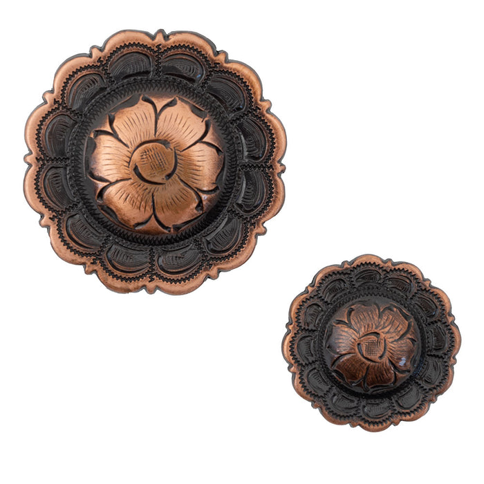 Copper Flower Scalloped Edge Concho Tack - Conchos & Hardware MISC   