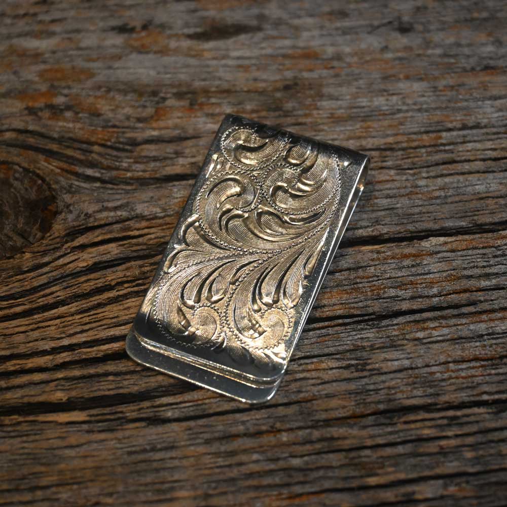 Handmade Silver Engraved Money Clip _CA1150 Collectibles TESKEY'S