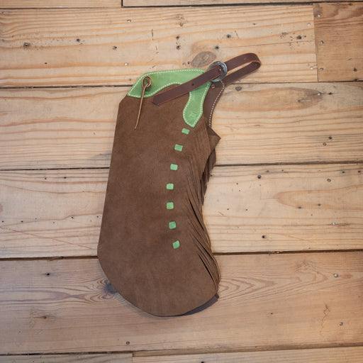 Kid's Brown Roughout Chaps Tack - Chaps & Chinks Jeremiah Miller
