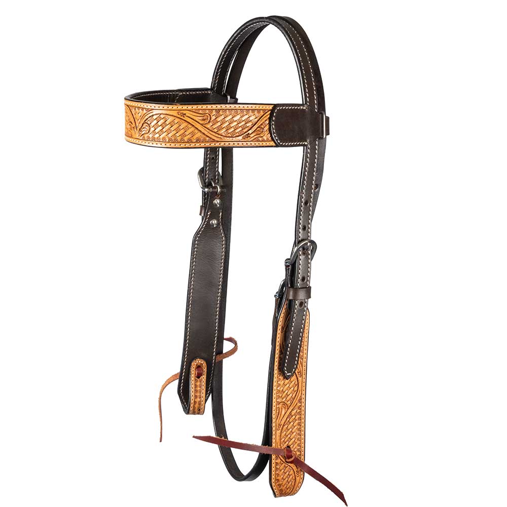 NEW Teskey's Basketstamped & Floral Browband Headstall Sale Barn Teskey's   