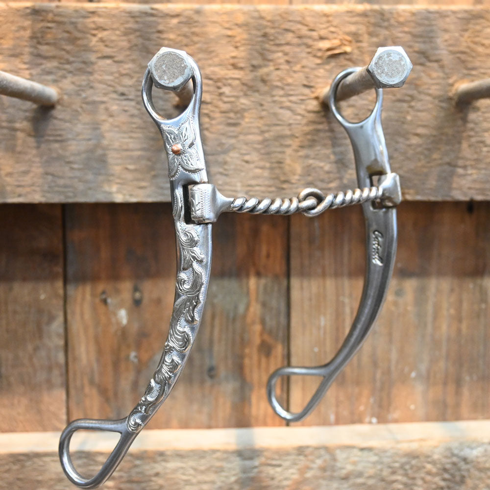 Kamphaus  Silver Mounted - 2 piece twisted shanked snaffle Bit -  TI1220