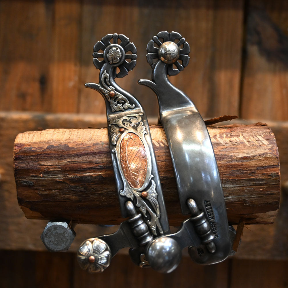 Kerry Kelley Silver Floral Mounted Spurs