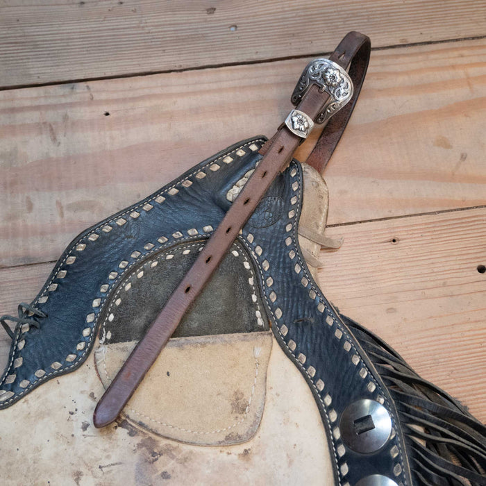 Dan Wheelock Leather Anchor Heart Stepthrough Chaps Tack - Chaps & Chinks Dan Wheelock