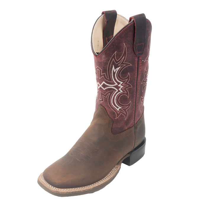 Old West Youth Brown Leather Boot