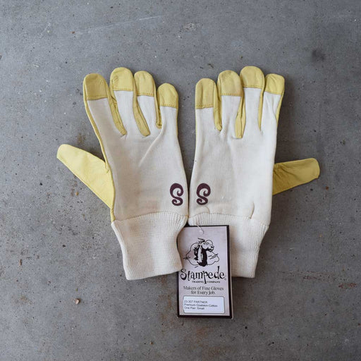NEW Stampede Premium Goatskin Cotton Gloves Sale Barn Teskey's XS